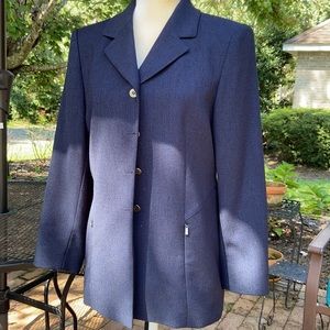 Albert Nipon navy blazer, Size 12 Petite. Fitted, 4 buttons, very smart looking!